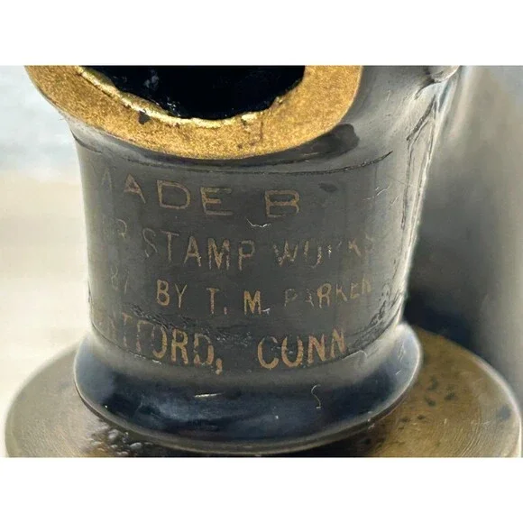 Antique Parker Cast Iron Etna Casualty & Surety Company Push Seal Emboser Stamp